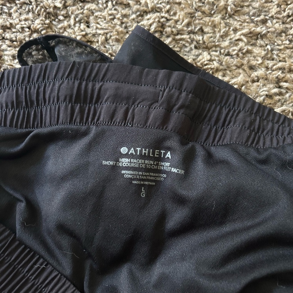 Athleta Black Mesh Running Shorts